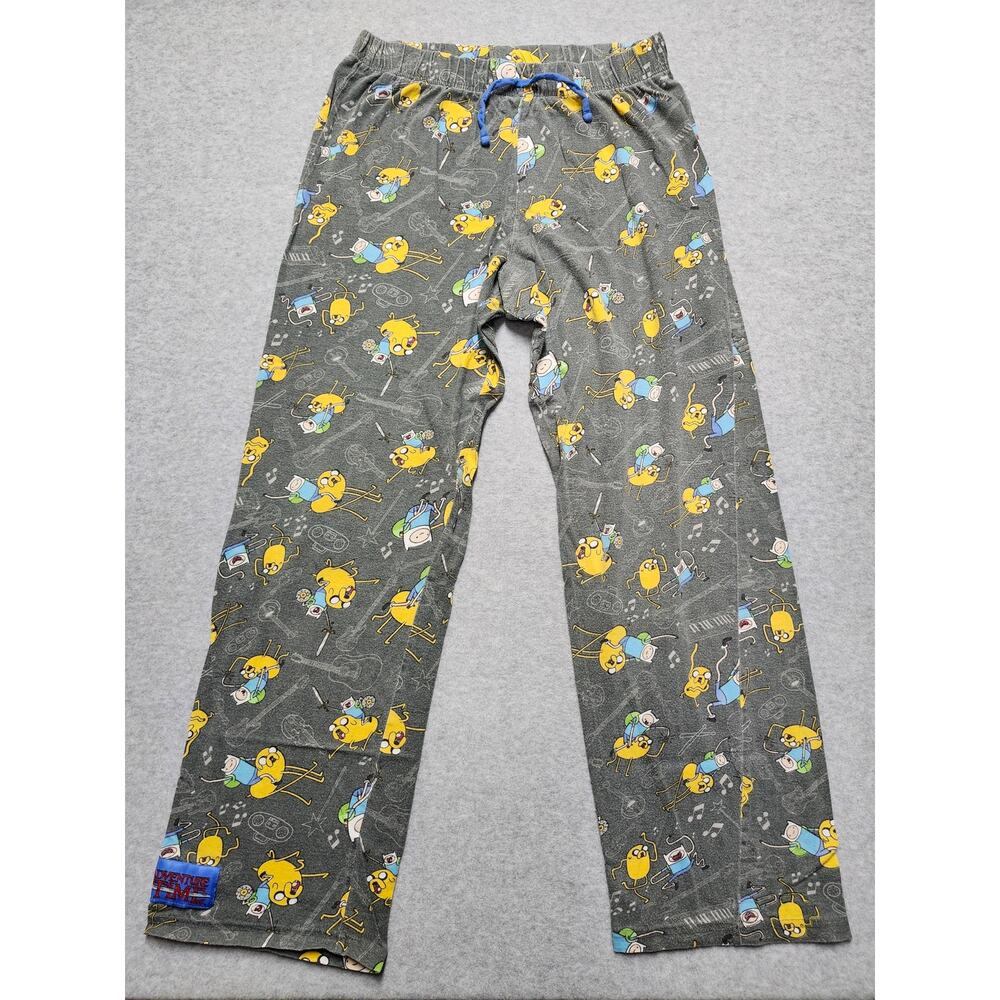 Cartoon Network Adventure Time Pajama Pants Mens Small Gray Jack Finn Lounge